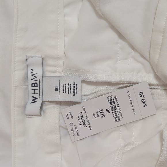 WHBM 10-Inch Bermuda Shorts, Color White Size 00 - Picture 15 of 16